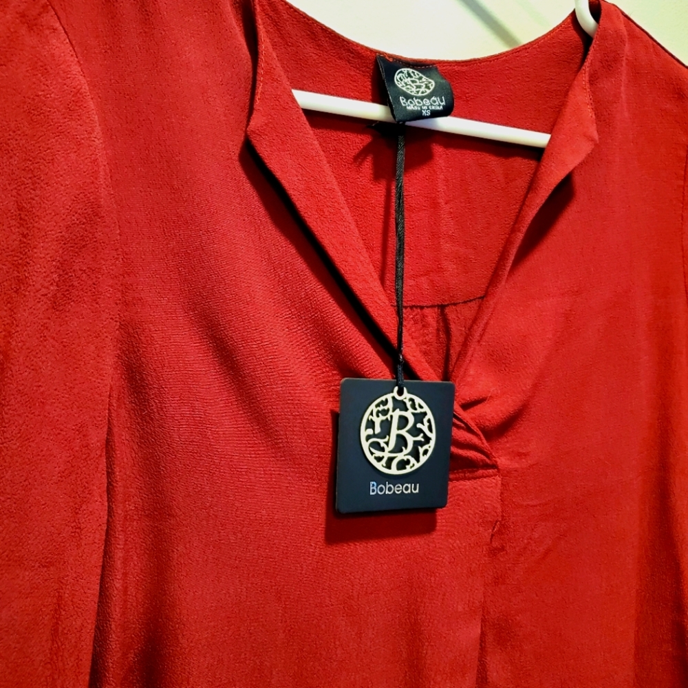 Bobeau, red, blouse, size xs. NWT